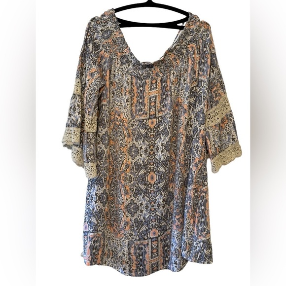 J Gee Off Shoulder Bohemian Dress size 2X - Picture 1 of 8